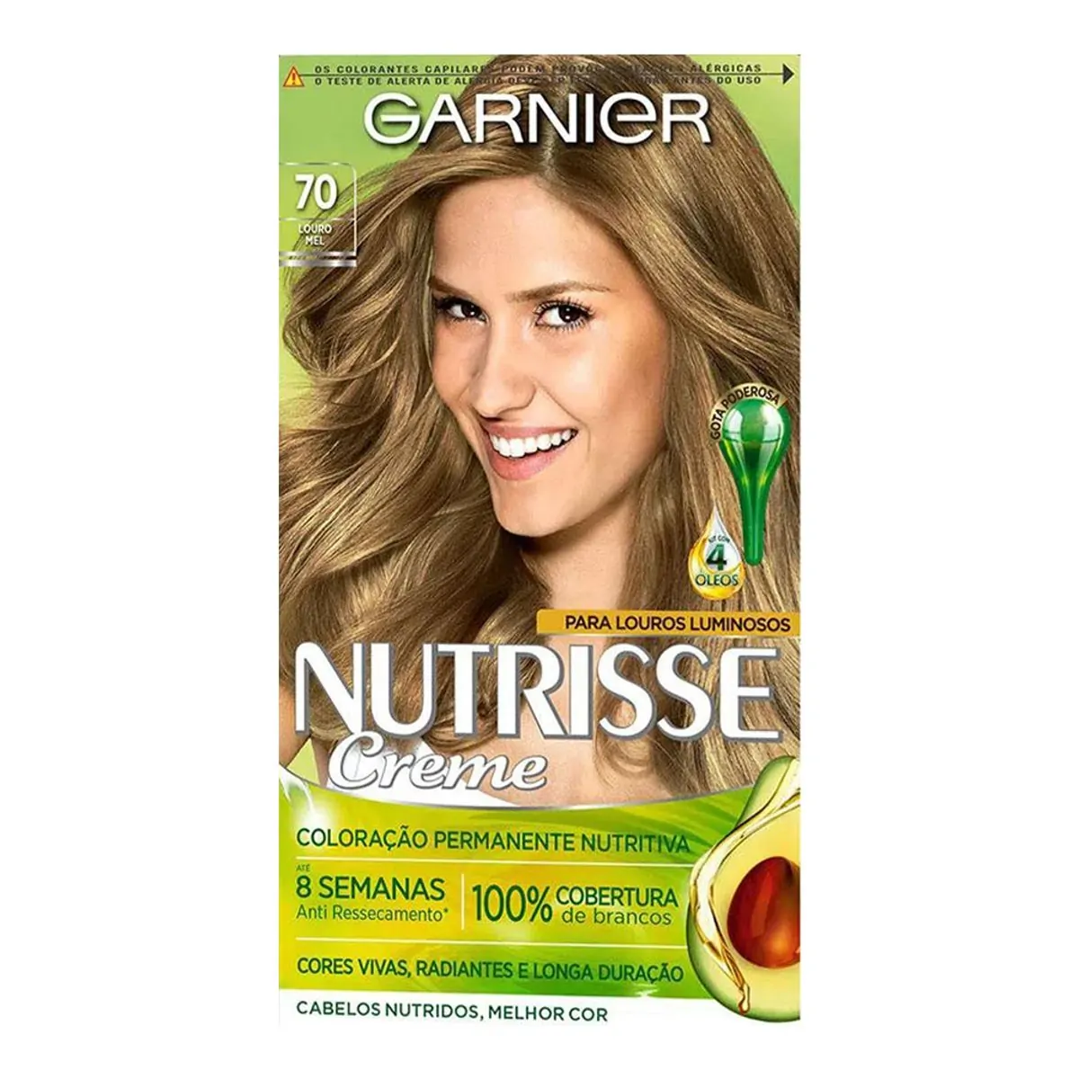 Kit Tintura Creme 70 Louro Mel Garnier Nutrisse