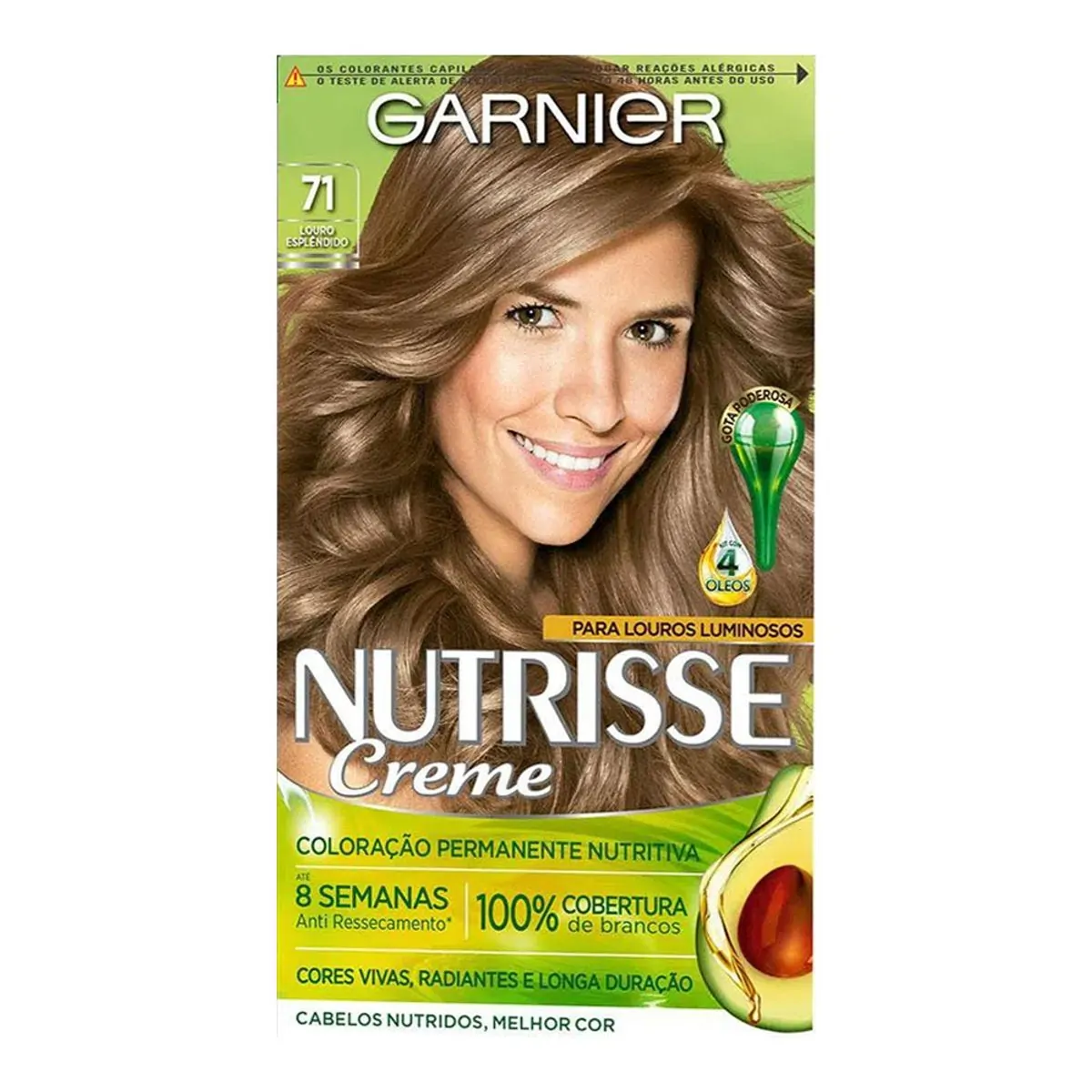 Kit Tintura Creme 71 Louro Esplêndido Garnier Nutrisse