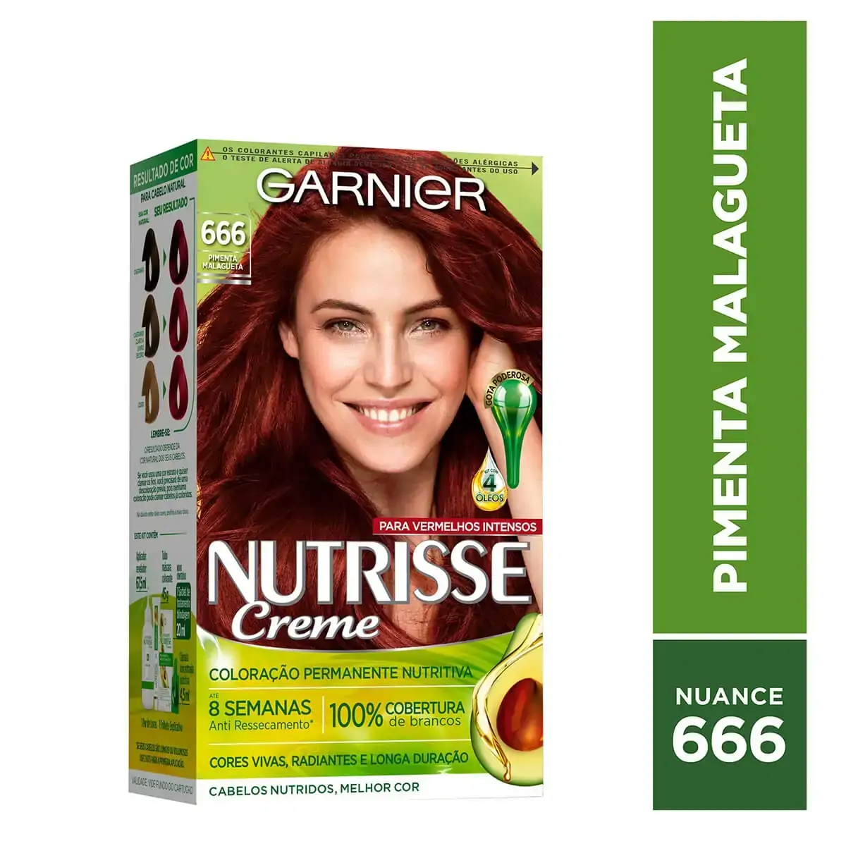 Kit Máscara Colorante Creme 666 Pimenta Malagueta Garnier Nutrisse