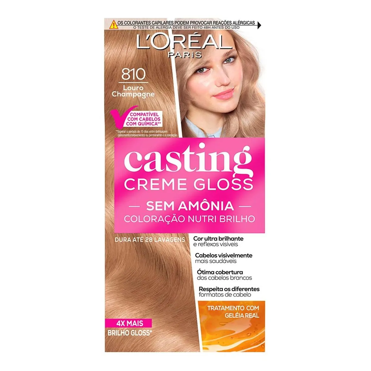Tintura para Cabelo Casting Creme Gloss 810 Louro Champagne L´Oréal 1 Unidade