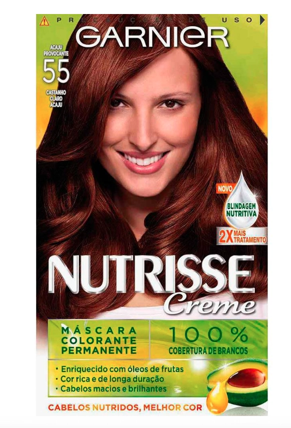 Tintura Nutrisse 55 Acaju Provocante Castanho Claro Acaju Garnier