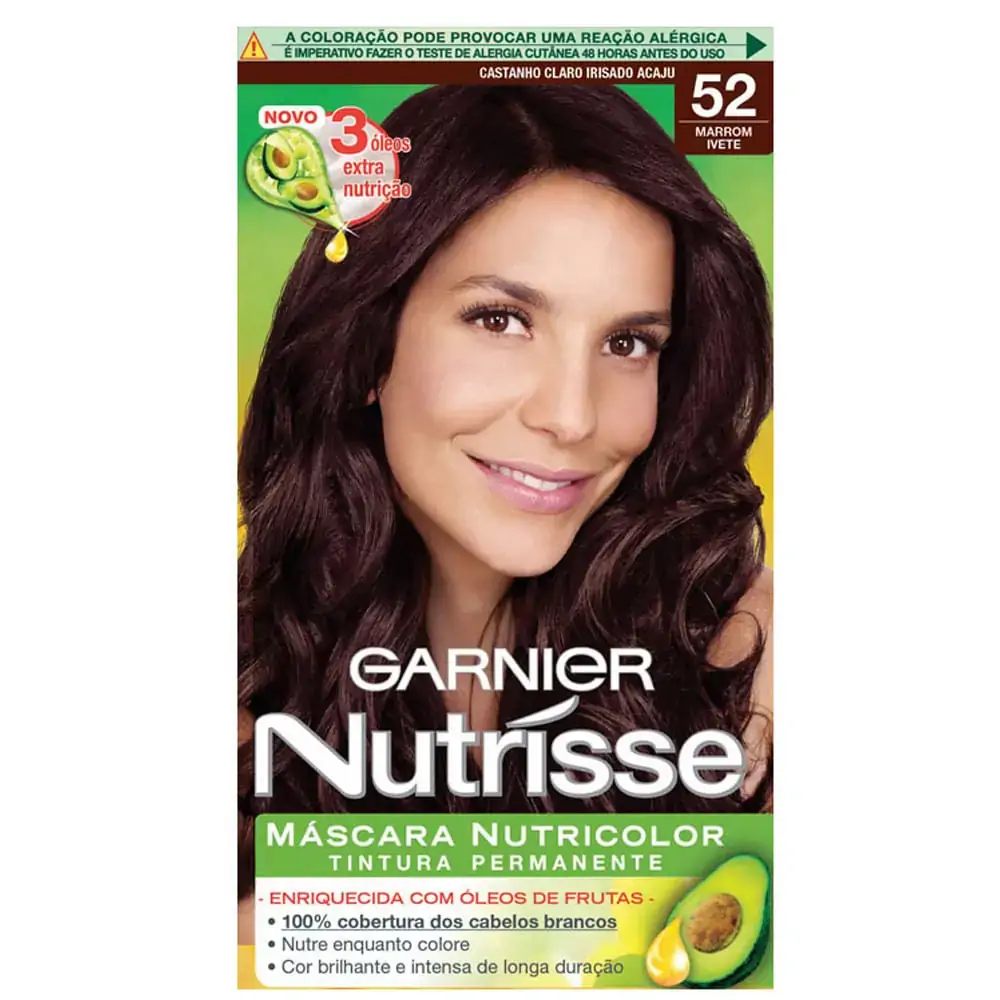 Tintura Garnier Nutrisse Kit Creme Cor 52 Marrom Açaí Castanho Claro Irisado Acaju