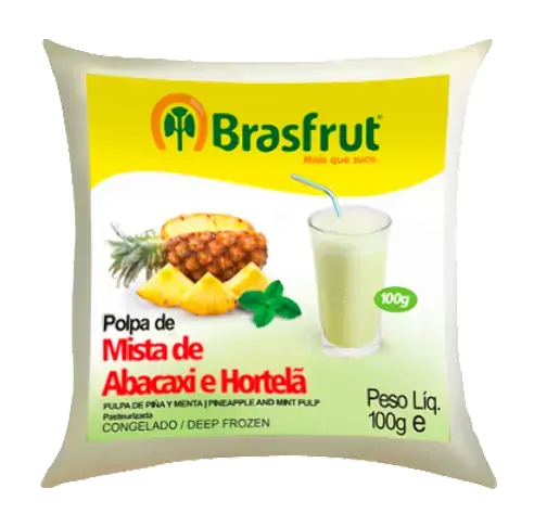 Polpa De Fruta Brasfrut 100g Abacaxi C/hortela