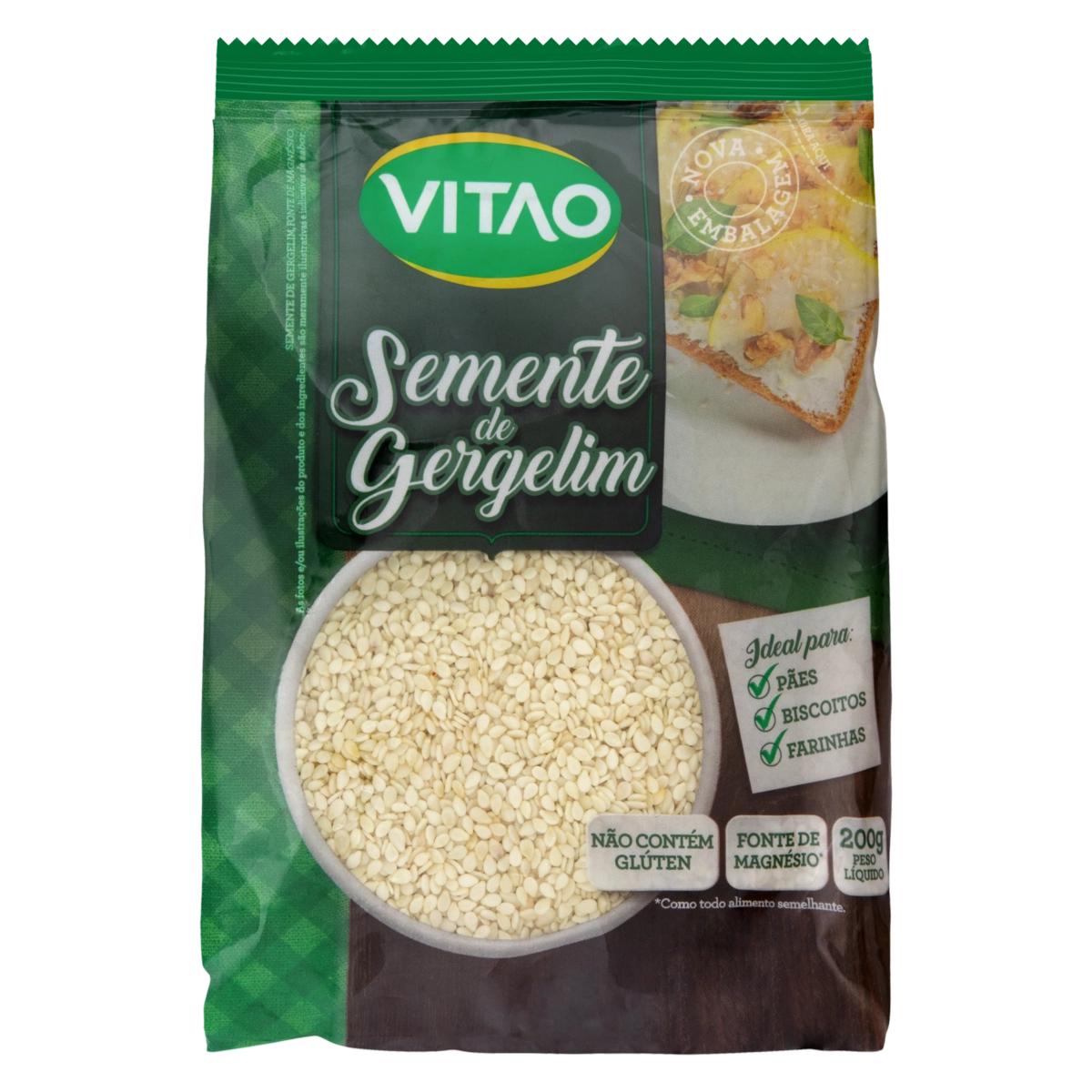 Semente De Gergelim Vitao Pacote 200g