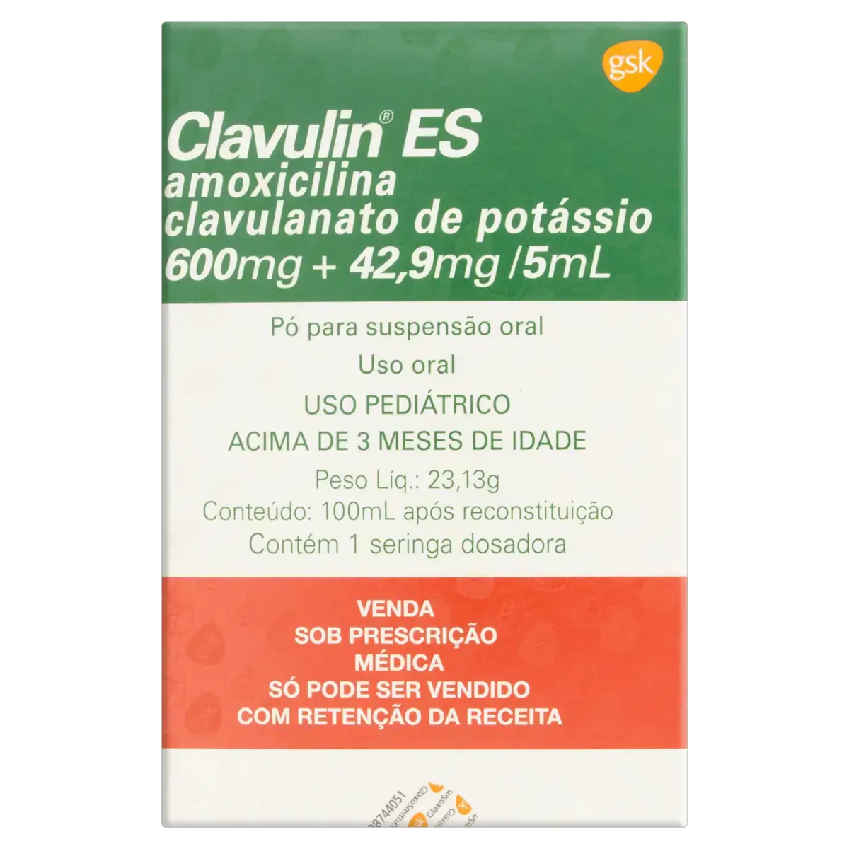 Clavulin Es Gsk Caixa 100ml Seringa Dosadora