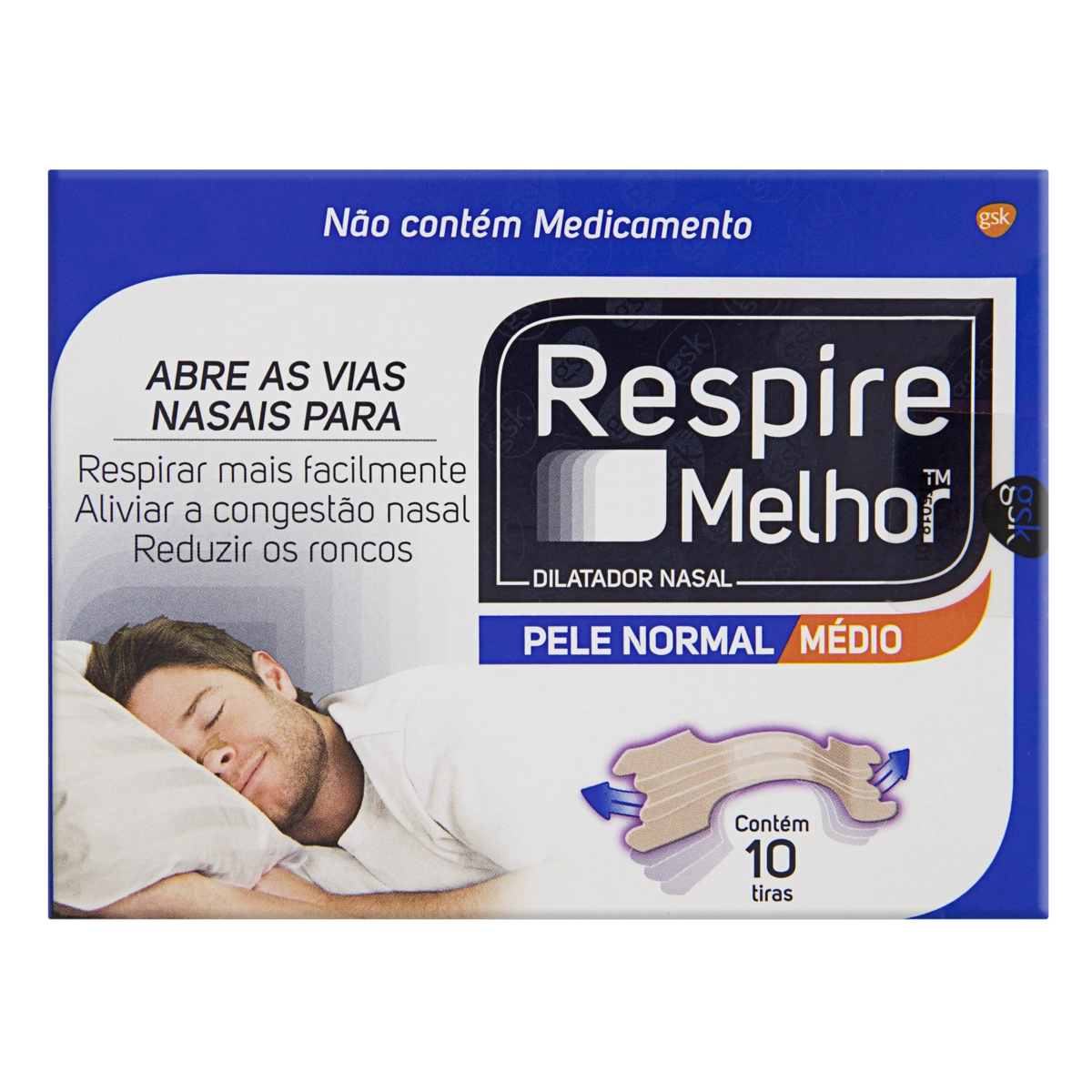 Dilatador Nasal Pele Normal Respire Melhor Médio 10 Unidades