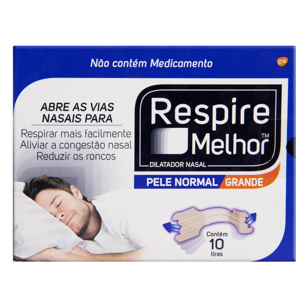 Dilatador Nasal Pele Normal Respire Melhor Grande 10 Unidades