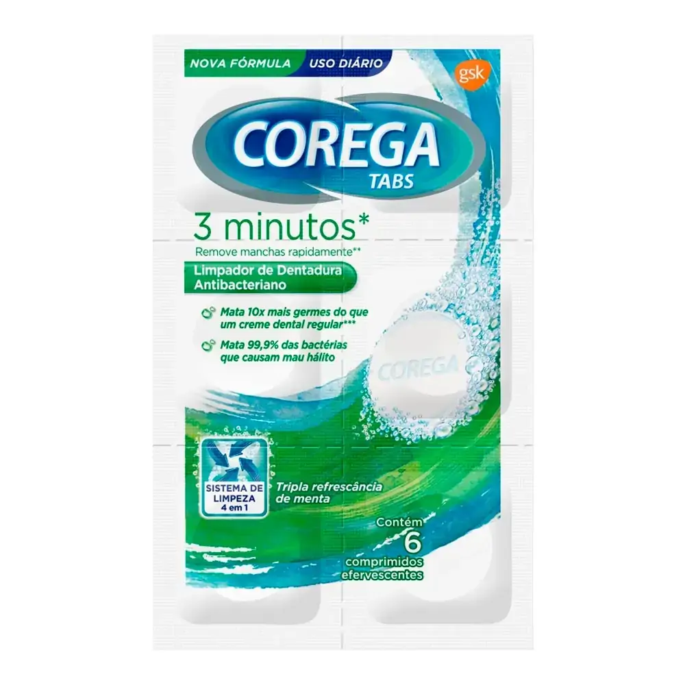 Limpa Dentadura Corega Tabs 6 Comprimidos