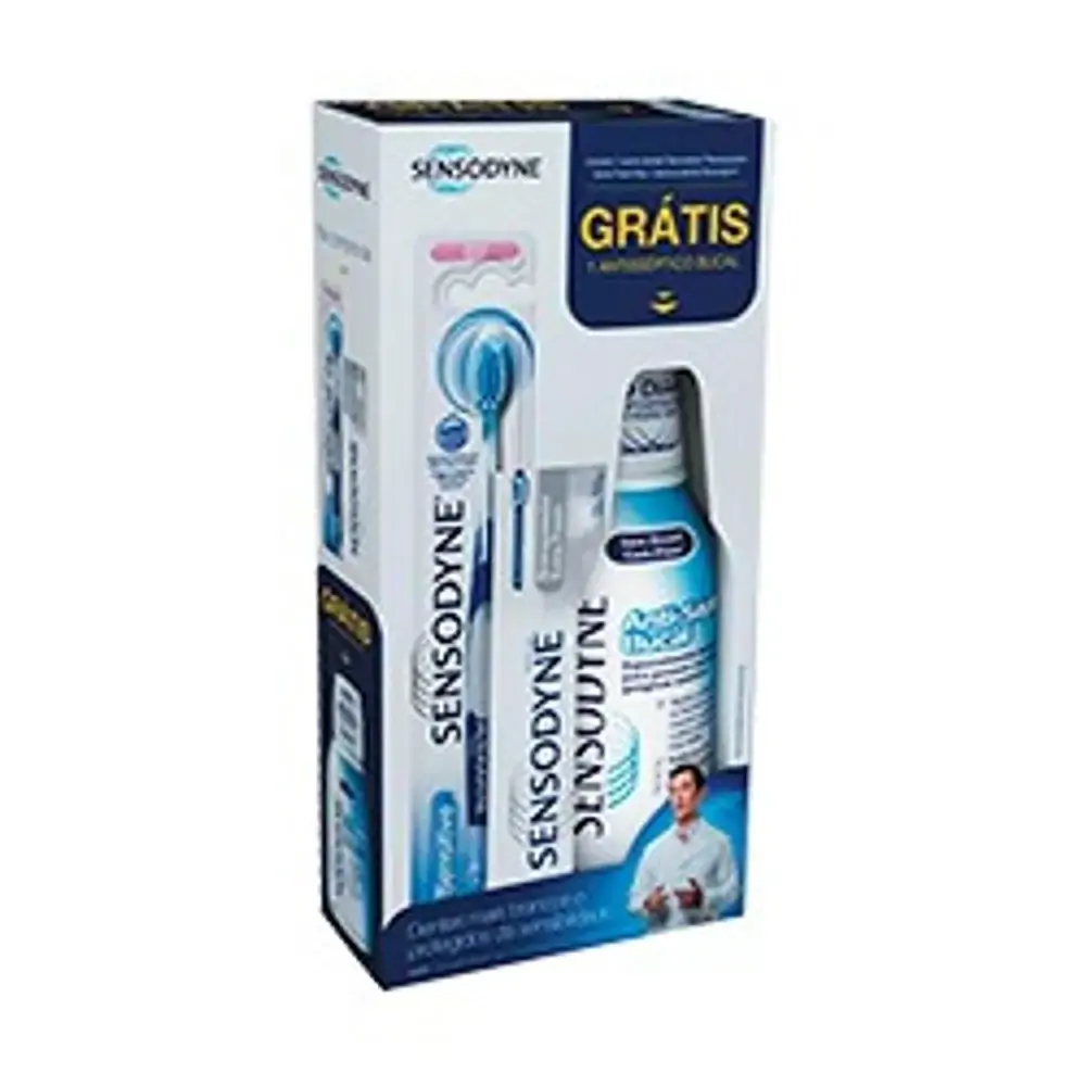 Kit Sensodyne Creme Dt Branq Esc Gtr Enxag Buc