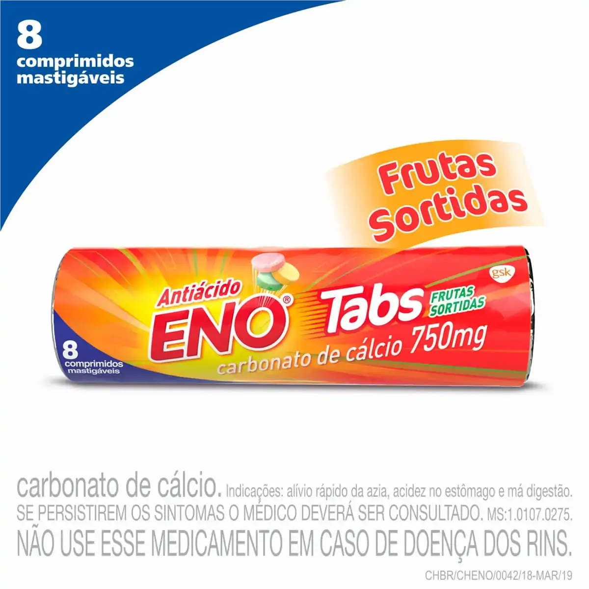 Sal De Fruta Frutas Sortidas Eno Tabs 8 Comprimidos Mastigáveis