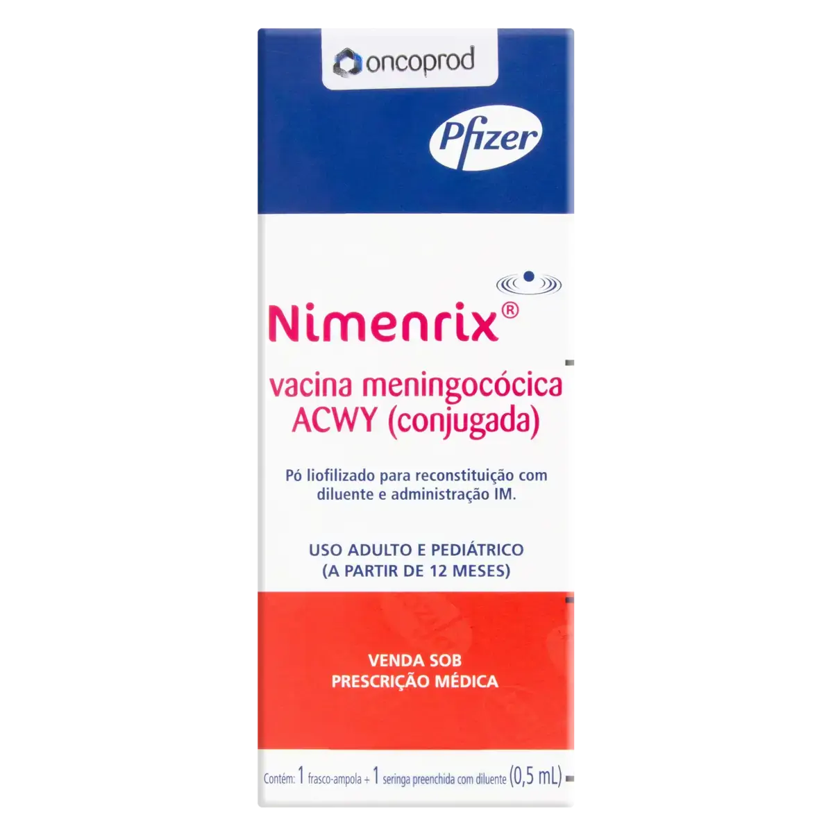 Nimenrix Pfizer Caixa 0,5ml 1 Frasco Ampola Seringa