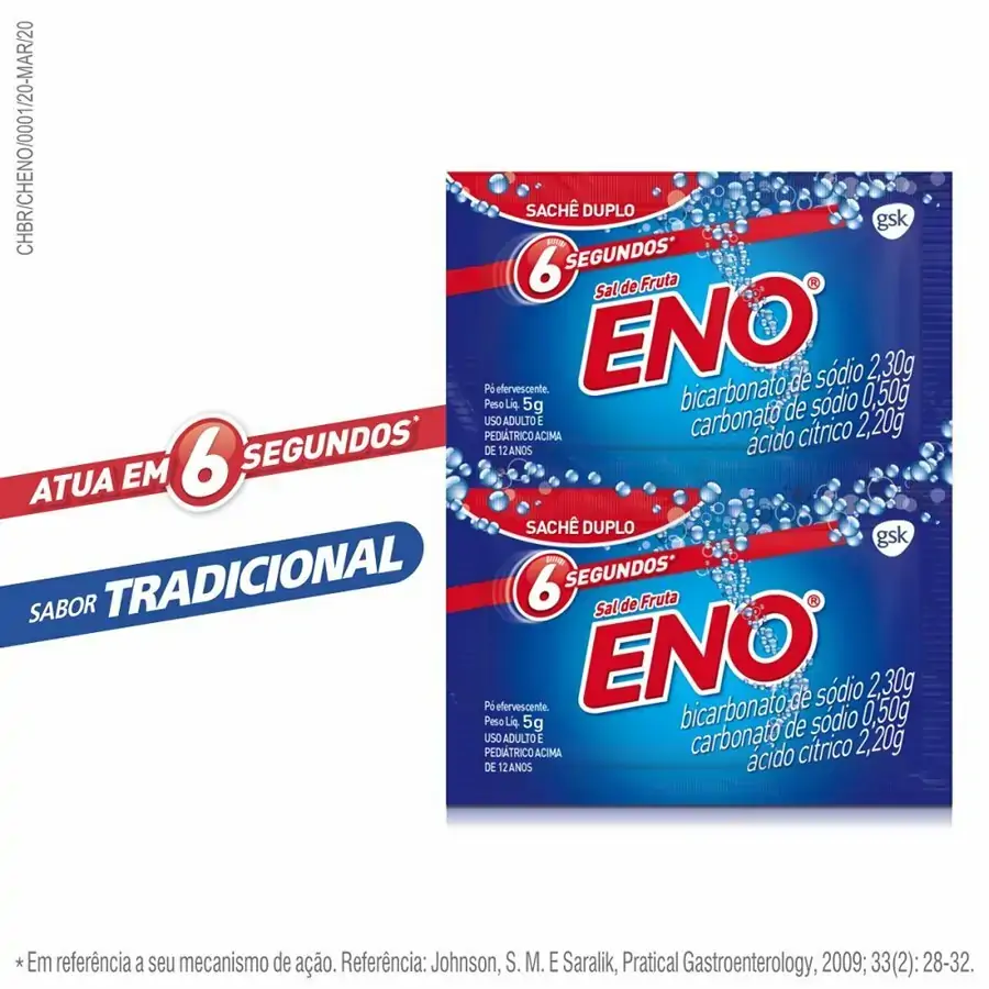 Sal De Fruta Eno Envelope 2 Unidades 5g Cada Pó Efervescente