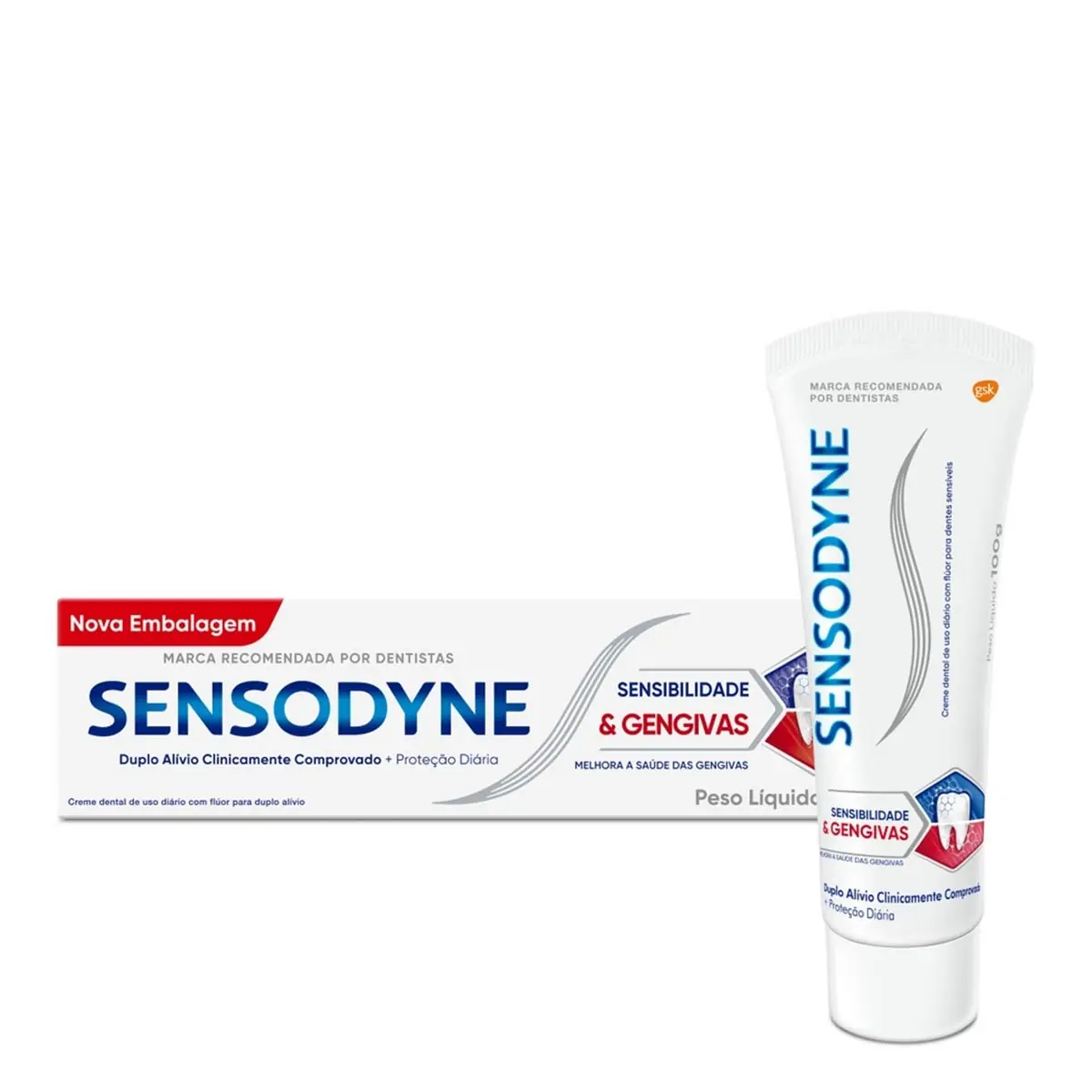 Sensodyne Creme Dental Sensibilidade & Gengivas para Dentes Sensíveis e Sangramentos na Gengiva 100g