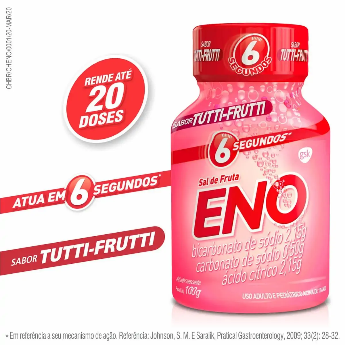 Eno Tutti Frutti Gsk Frasco 100g Pó Efervescente