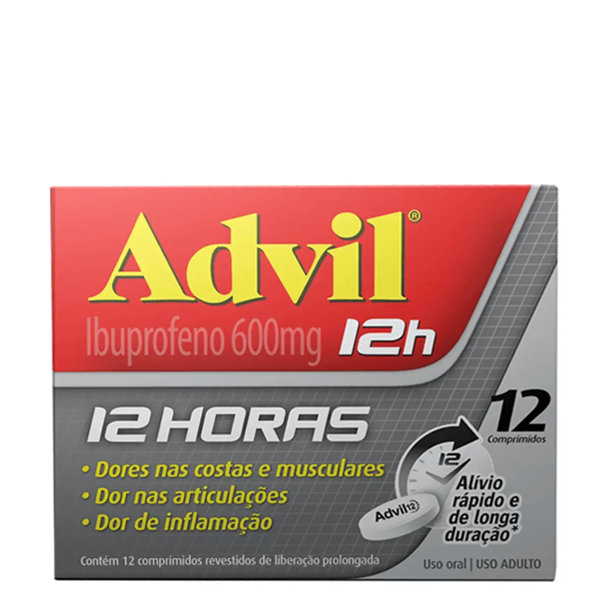 Advil 12horas Caixa 12 Comprimidos Revestidos De Liberação Prolongada