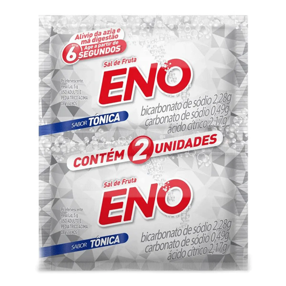 Sal de Frutas Eno Sabor Tônica 2 Envelopes com 5g Cada