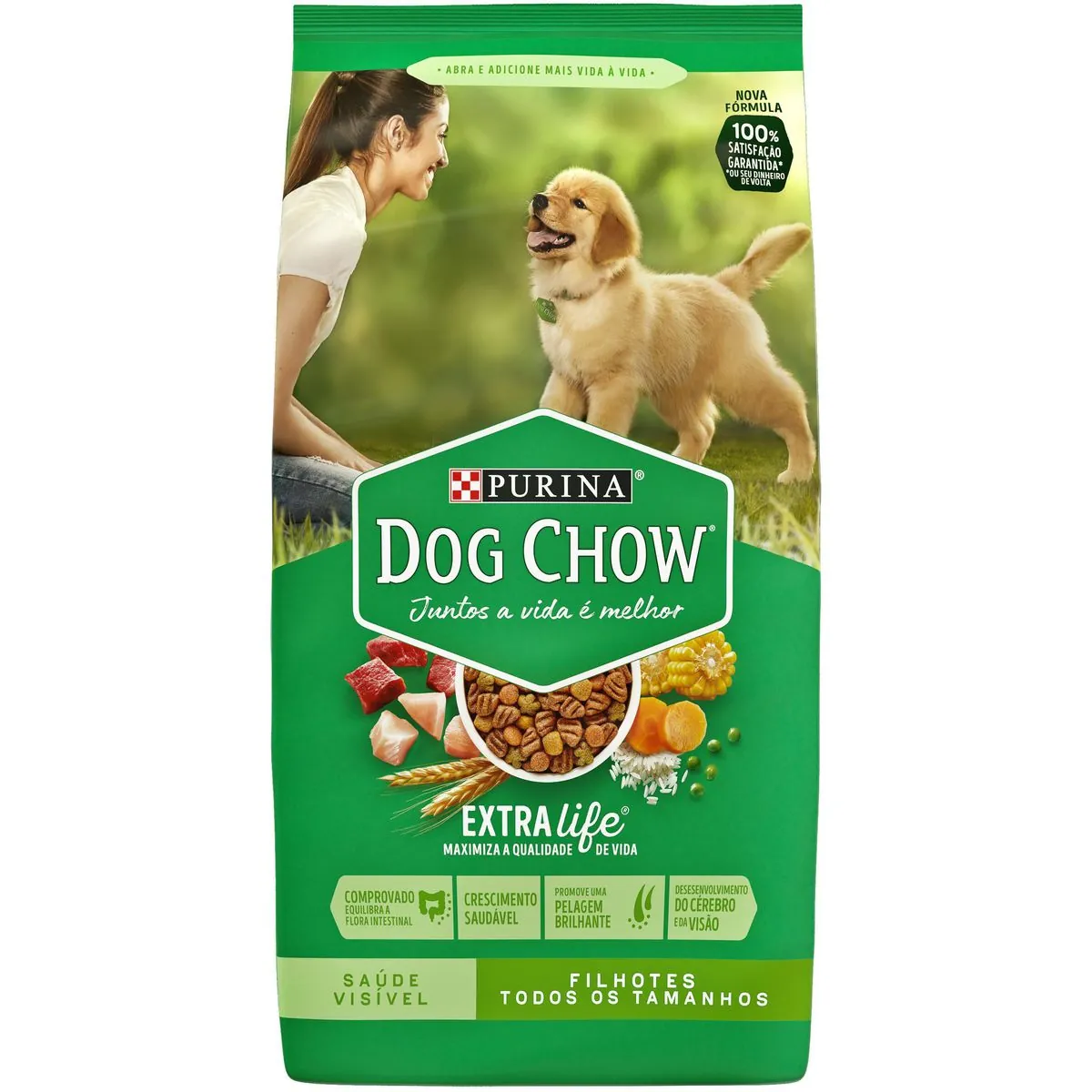 Ração para Cachorro Filhote Purina Dog Chow Carne 10,1Kg