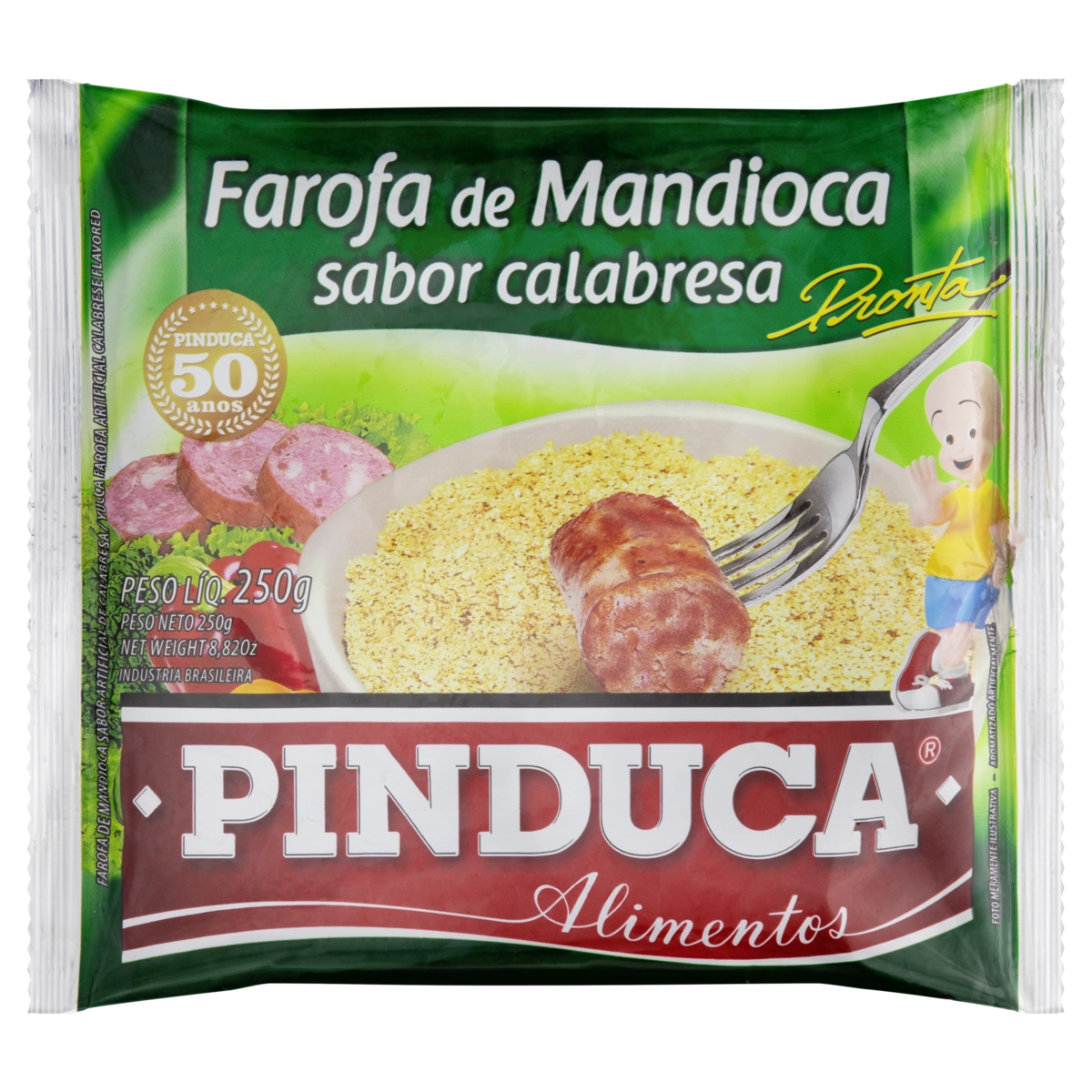 Farofa De Mandioca Calabresa Pinduca Pacote 250g