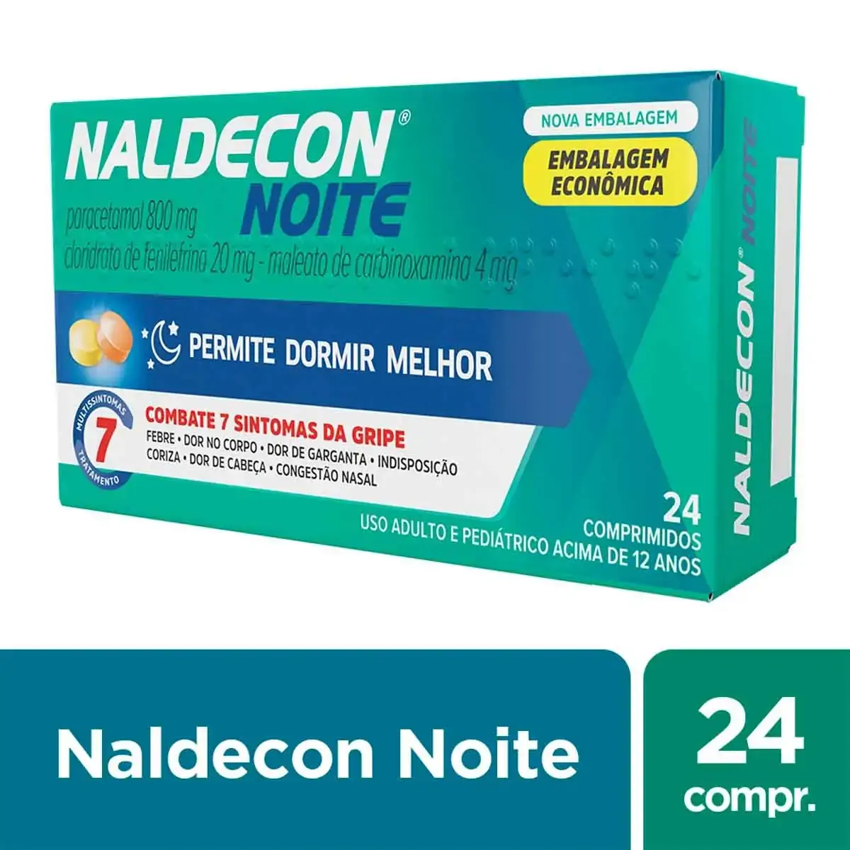 Naldecon Noite 800 20 40mg Caixa 24 Comp