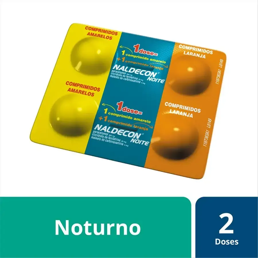 Naldecon Noite Reckitt Benckiser Cartela 4 Comprimidos