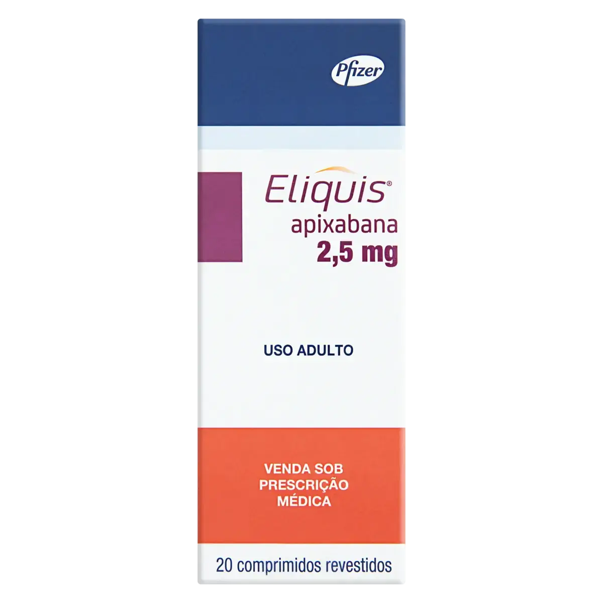 Eliquis 2,5mg Pfizer Caixa 20 Comprimidos Revestidos