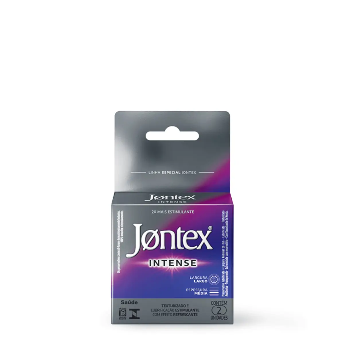 Preservativo Masculino Lubrificado Intense Flavorizado Menta Jontex Especial Caixa 2 Unidades