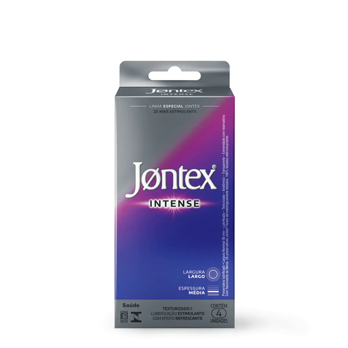 Preservativo Masculino Lubrificado Intense Jontex Especial Caixa 4 Unidades