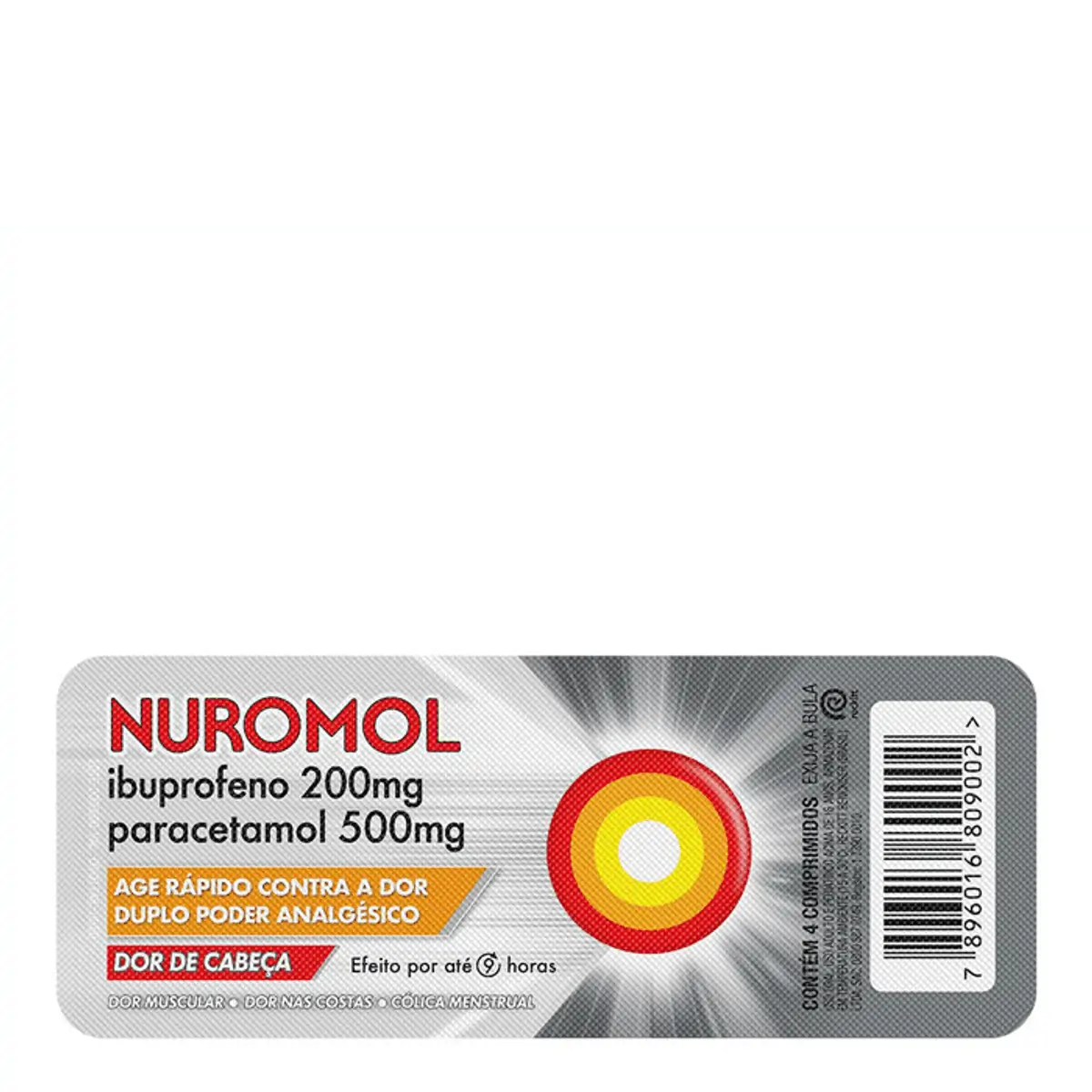 Nuromol 200mg Cartela 4 Comprimidos Revestidos