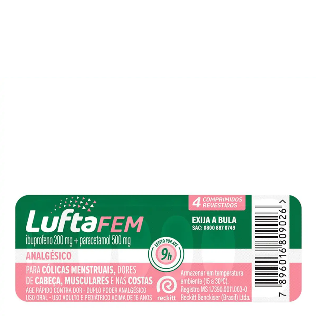 Luftafem 200mg Cartela 4 Comprimidos Revestidos