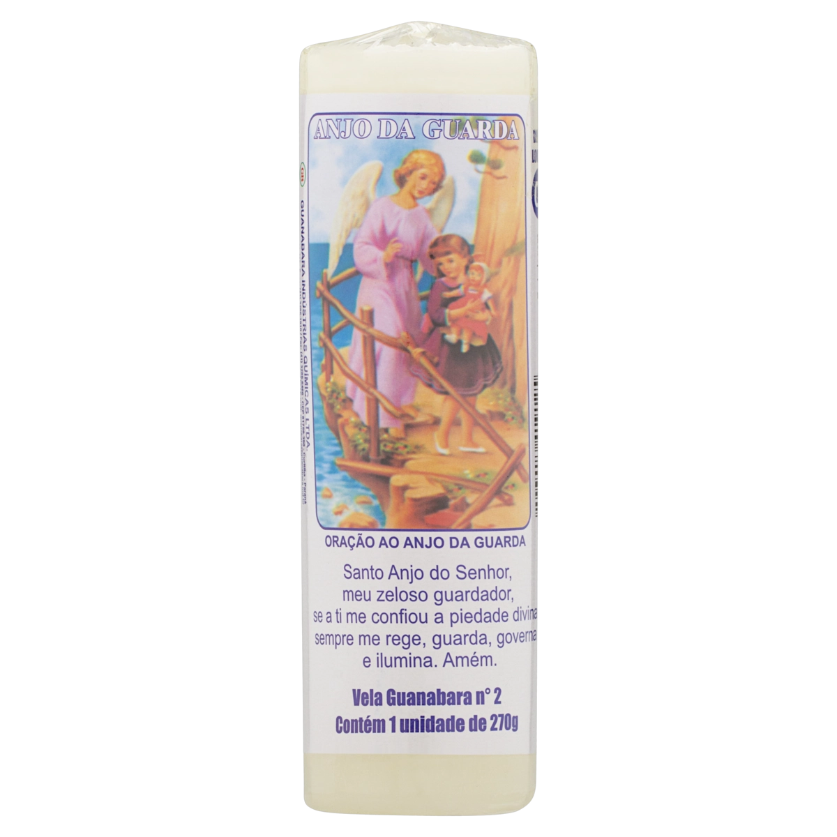 Vela Votiva Branca Anjo Da Guarda Guanabara N 2 270g