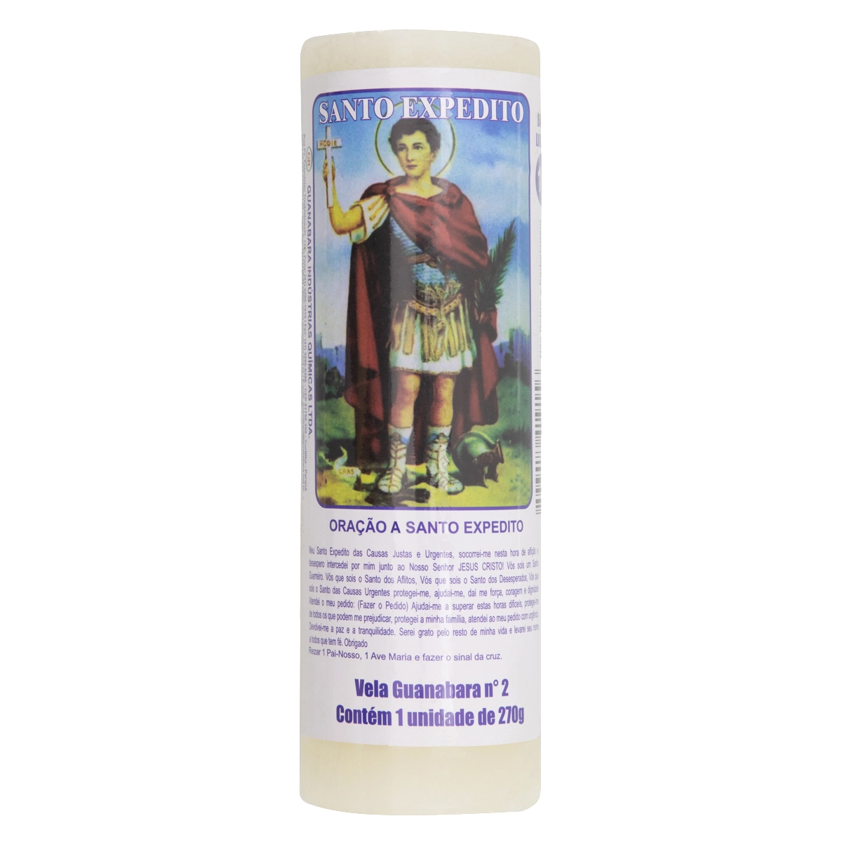 Vela Votiva Branca Santo Expedito Guanabara N 2 270g