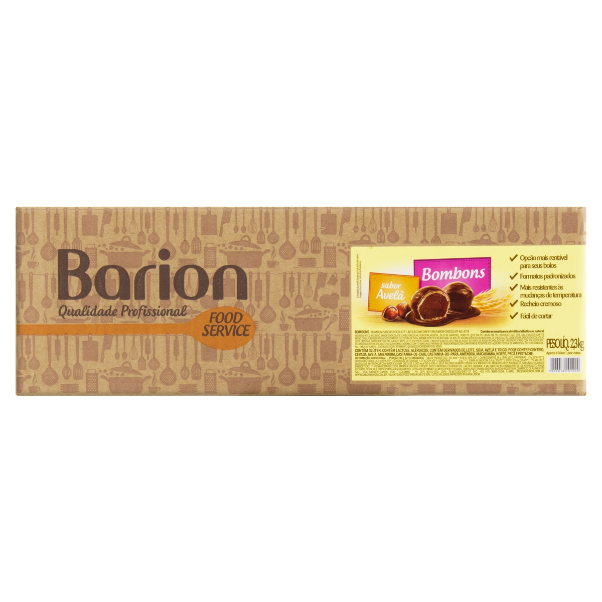 Bombom Avelã Barion Caixa 2,3kg