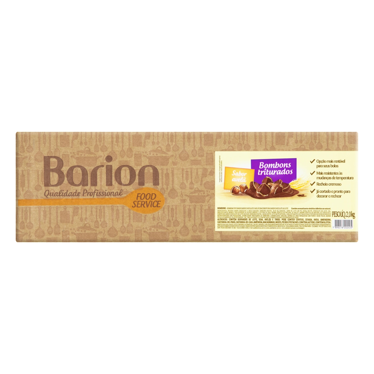 Bombom Triturado Avelã Barion Caixa 2kg