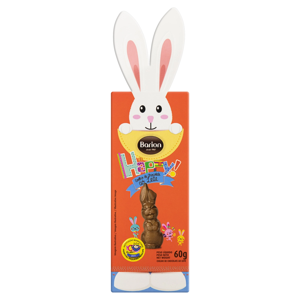 Coelho De Chocolate Ao Leite Barion Caixa 60g