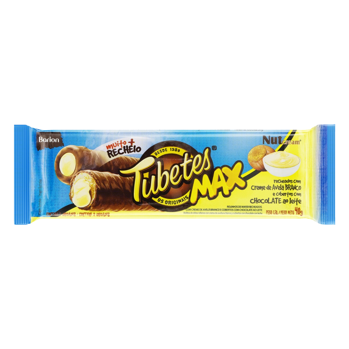 Rolinhos De Wafer Recheio Creme De Avelã Branco Cobertura Chocolate Ao Leite Barion Tubetes Max Paco