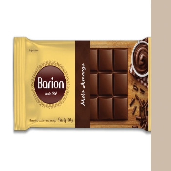Chocolate Meio Amargo Barion Pacote 90g