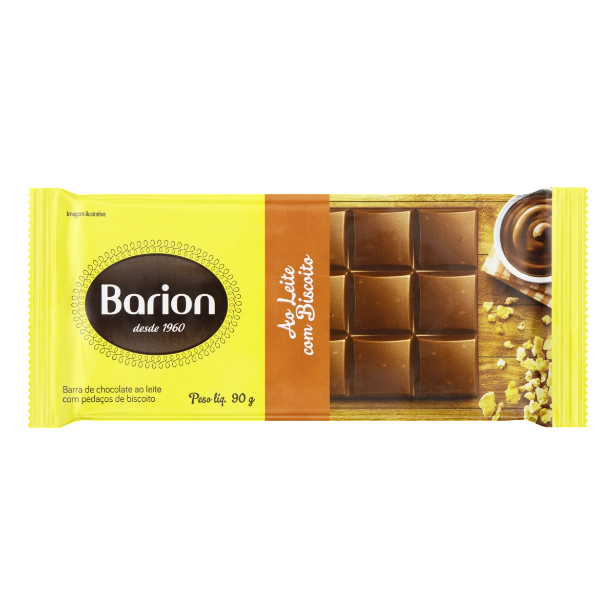 Chocolate Ao Leite Com Biscoito Barion Pacote 90g