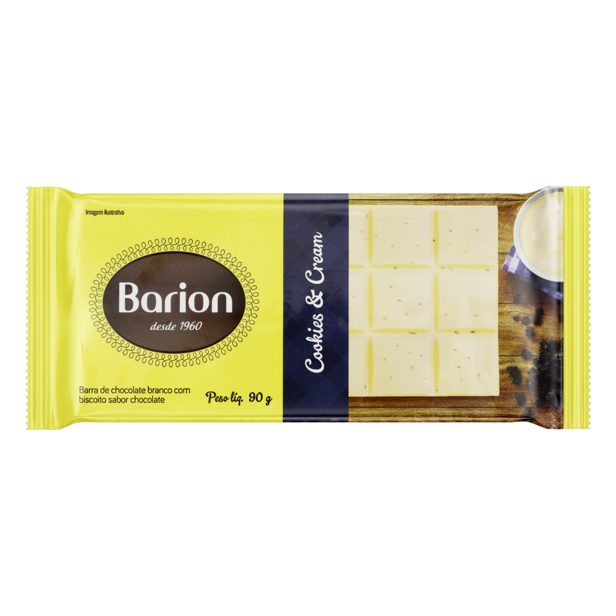 Chocolate Branco Cookies Cream Barion Pacote 90g