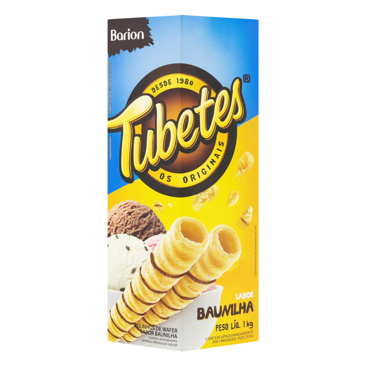 Rolinhos De Wafer Baunilha Barion Tubetes Caixa 1kg