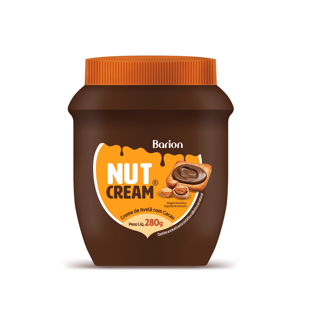 Creme De Avelã Com Cacau Barion Nutcream Pote 280g