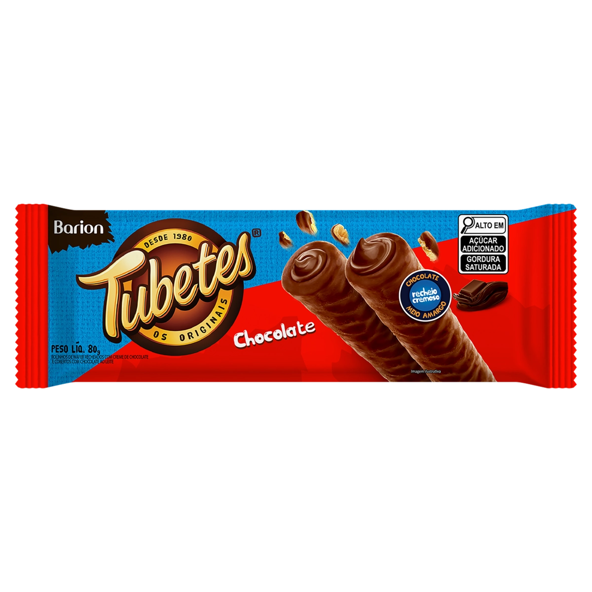 Rolinhos De Wafer Recheio Creme De Chocolate Meio Amargo Cobertura Chocolate Ao Leite Barion Tubetes