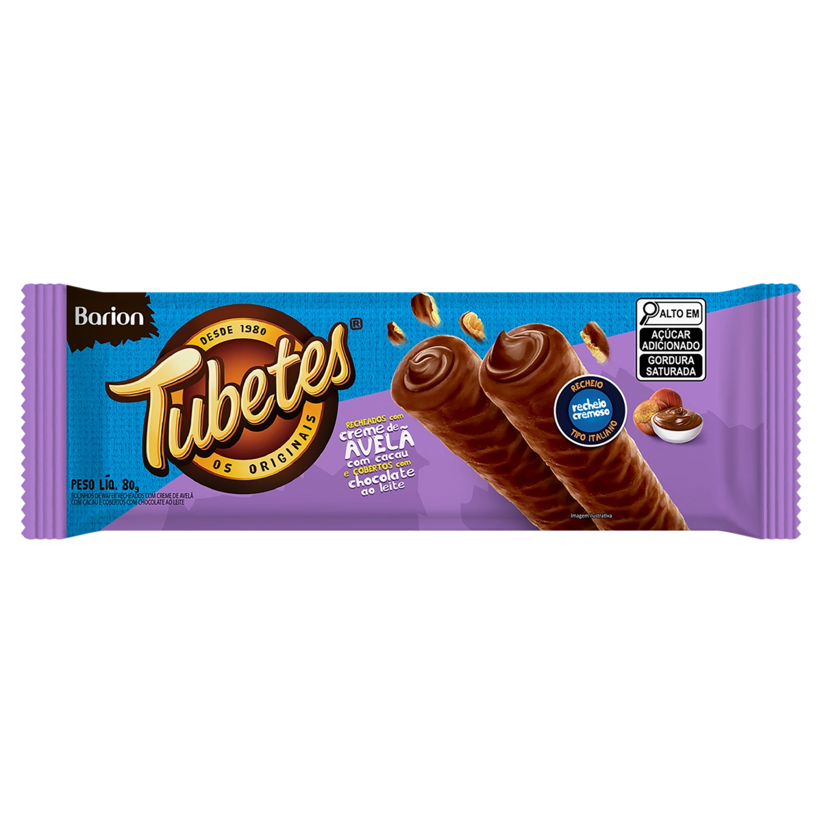 Rolinhos De Wafer Recheio Creme De Avelã Com Cacau Cobertura Chocolate Ao Leite Barion Tubetes Pacot