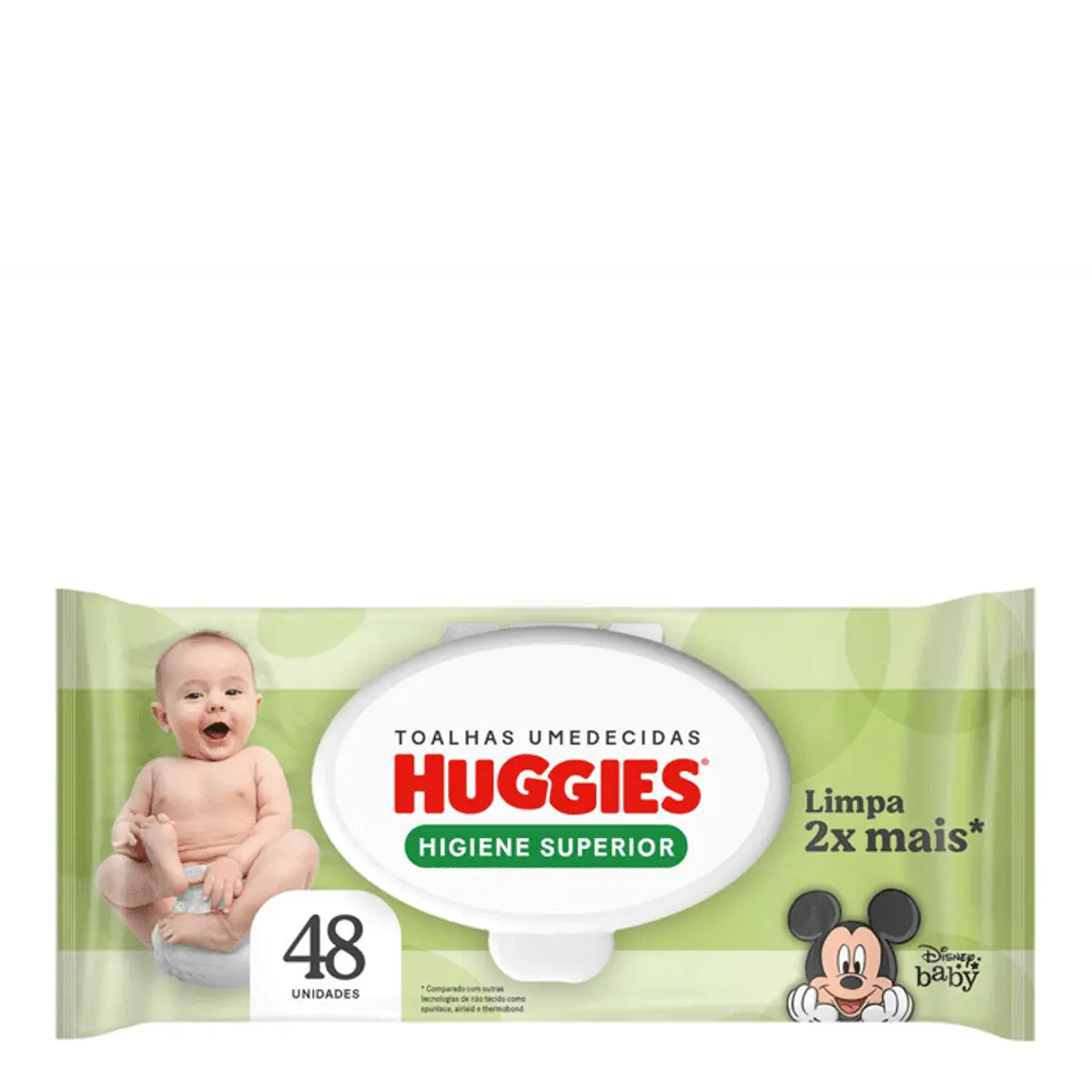 Lenços Huggies Higiene Superior Limpam 2x Mais 48 Unidades