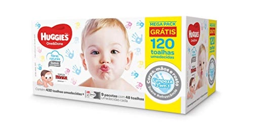 Pack Toalha Umedecida Huggies One Done Caixa 432 Unidades Grátis 120 Toalhas Umedecidas