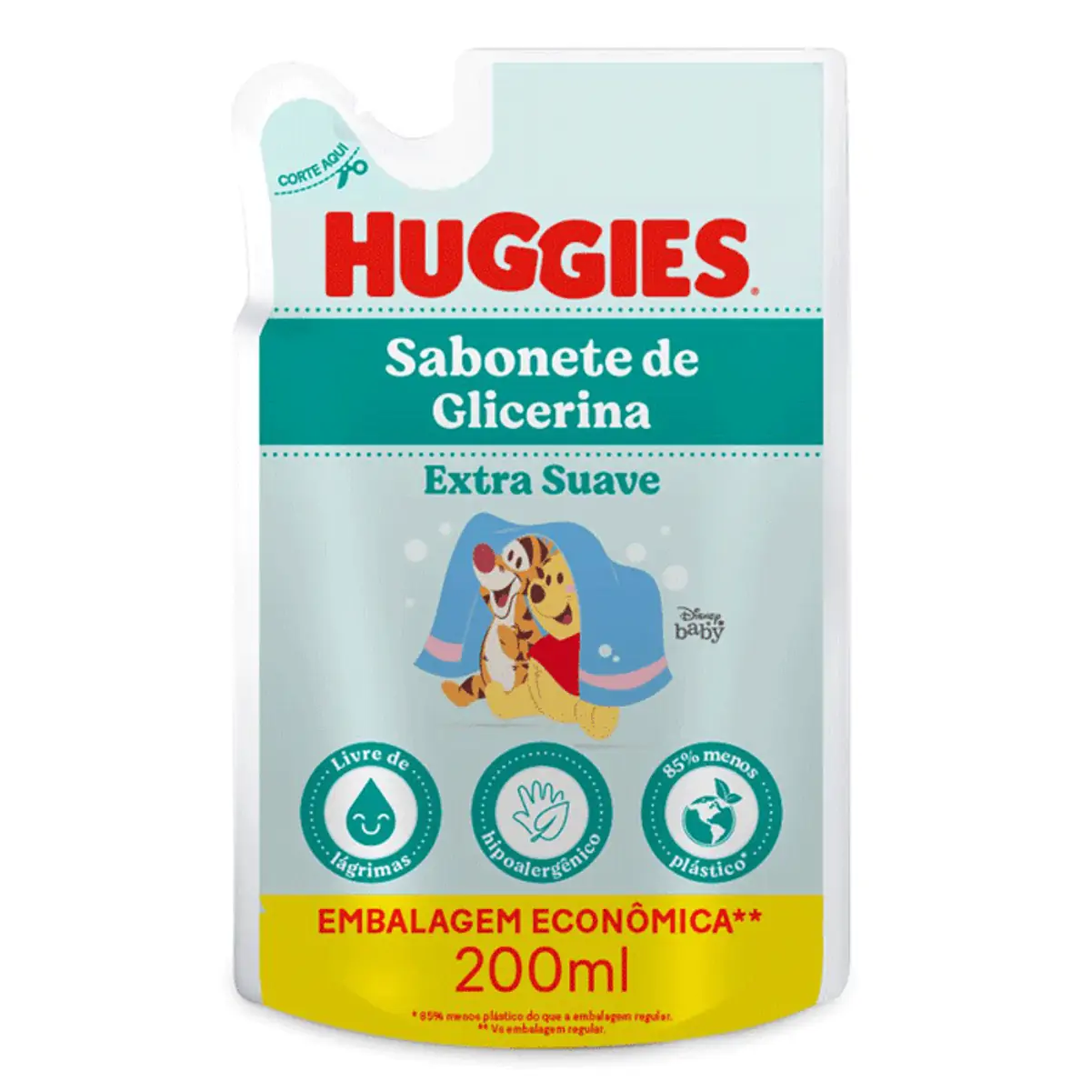 Sabonete Líquido Infantil HUGGIES Extra Suave Refil 200ml