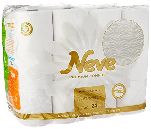 Papel Higiênico Folha Tripla Neutro Neve Premium Comfort 20m Pacote 24 Unidades