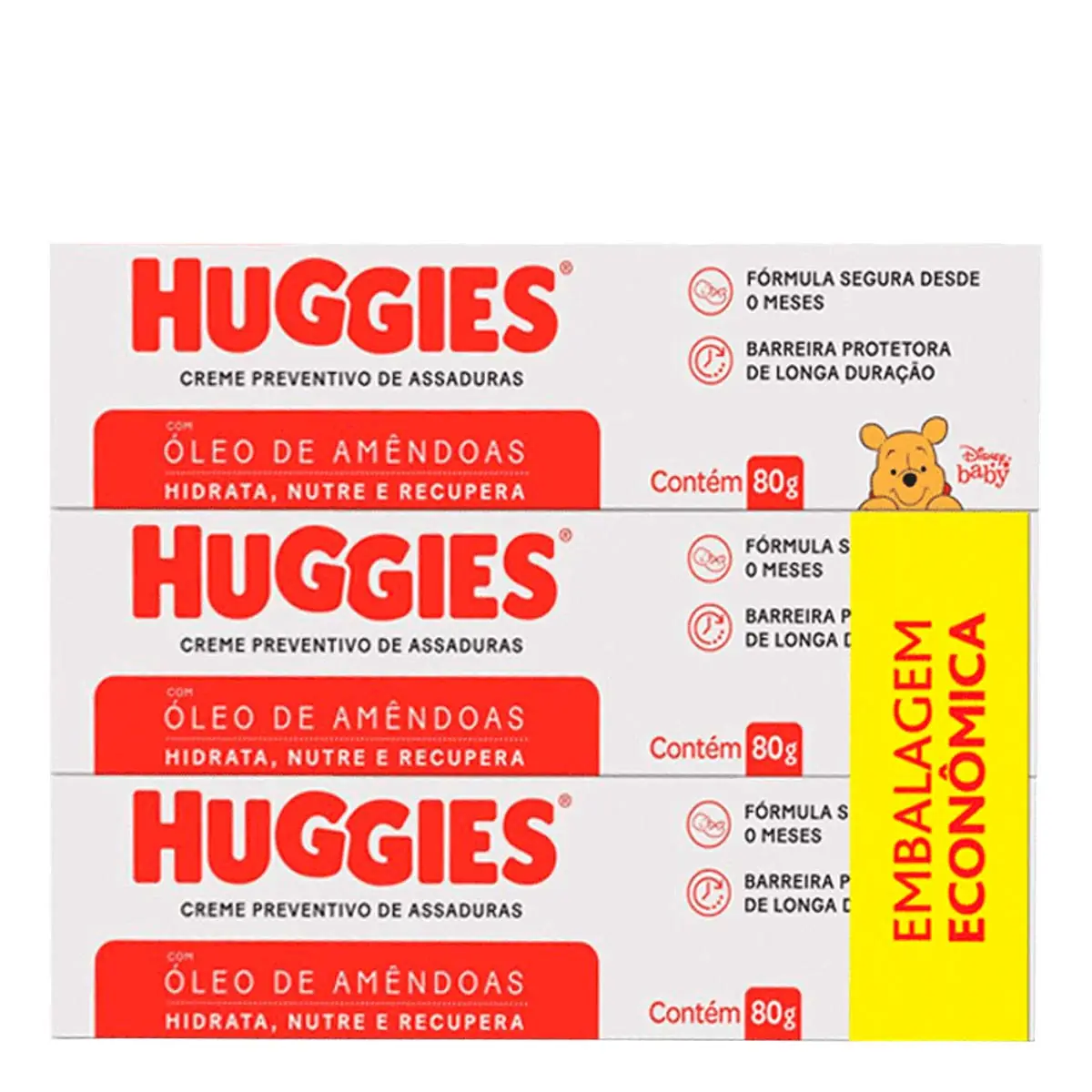 Pack Creme Preventivo De Assaduras Infantil Huggies Supreme Care Caixa 3 Unidades 80g Cada Embalagem