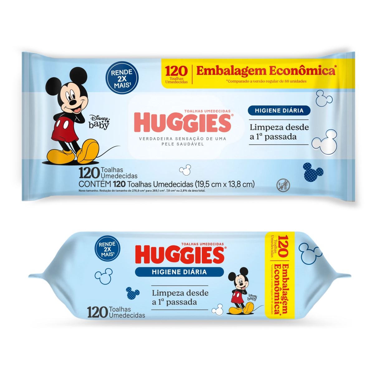 Toalha Umedecida Disney Baby Huggies Higiene Diária Pacote 120 Unidades Embalagem Econômica