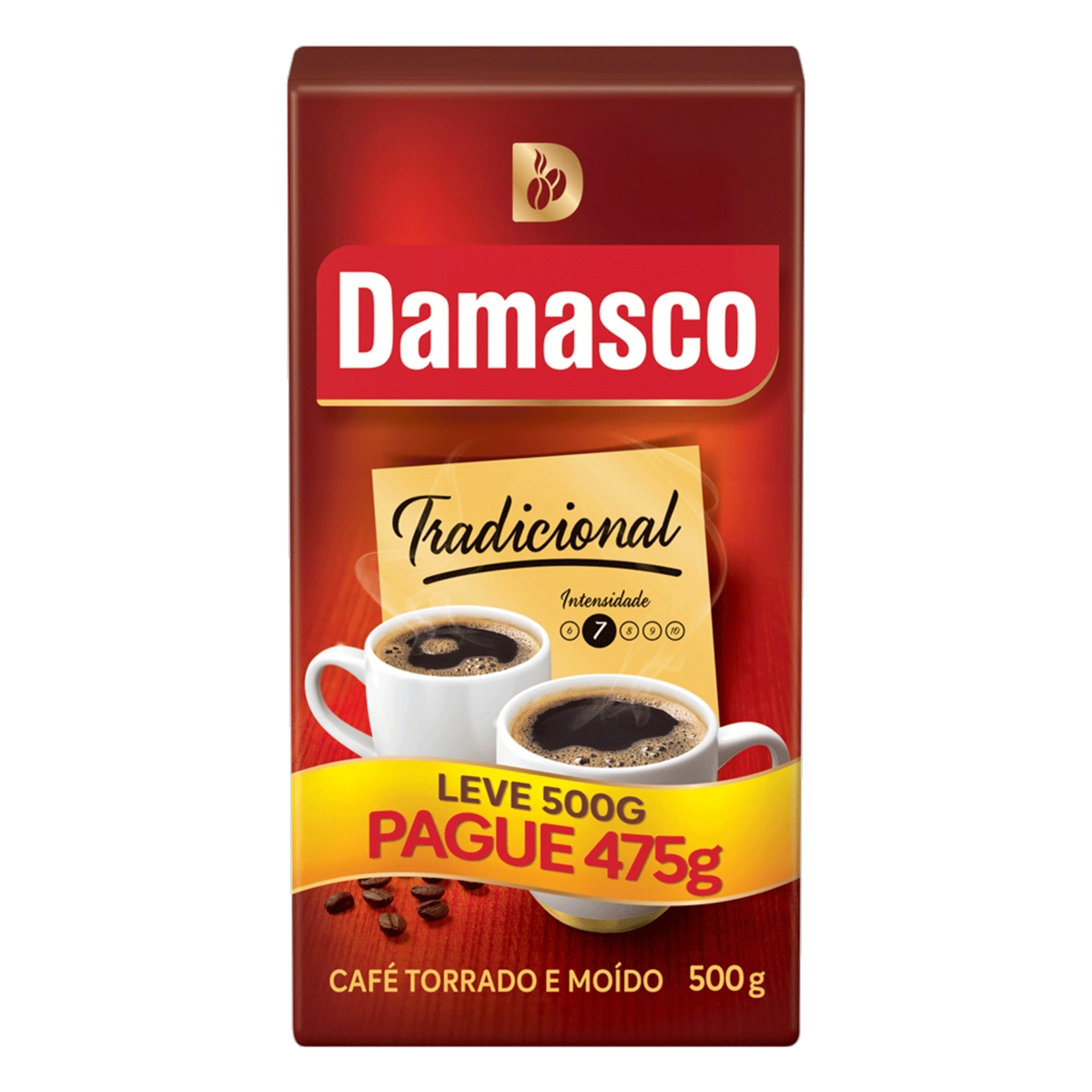Café Torrado E Moído A Vácuo Tradicional Damasco Pacote Leve 500g Pague 475g