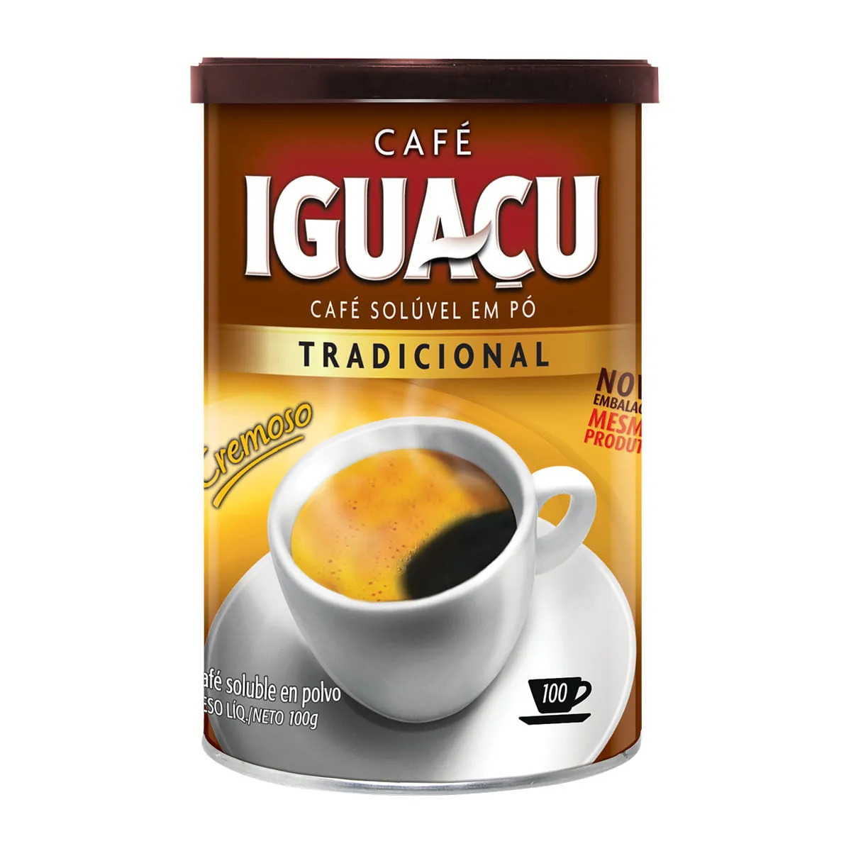 Café Solúvel Em Pó Tradicional Iguaçu Lata 100g